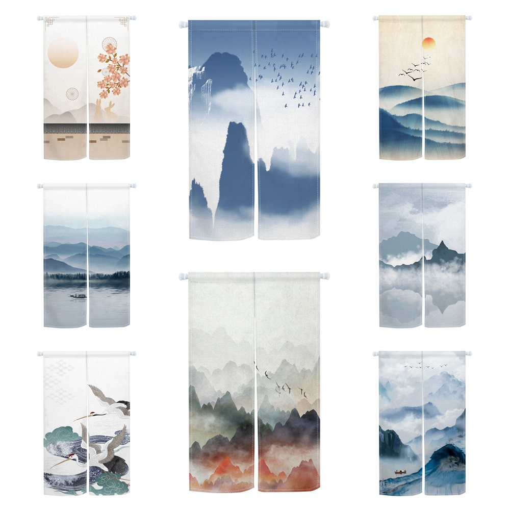 Noren Curtain Doorway - 전통 일본식 노렌 도어 커튼 잉크