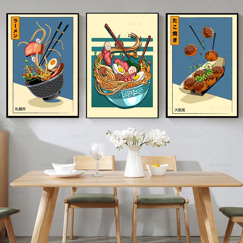 Japanese Food Lifestyle - 일본식 포스터 주방 음식 캔버스 회화