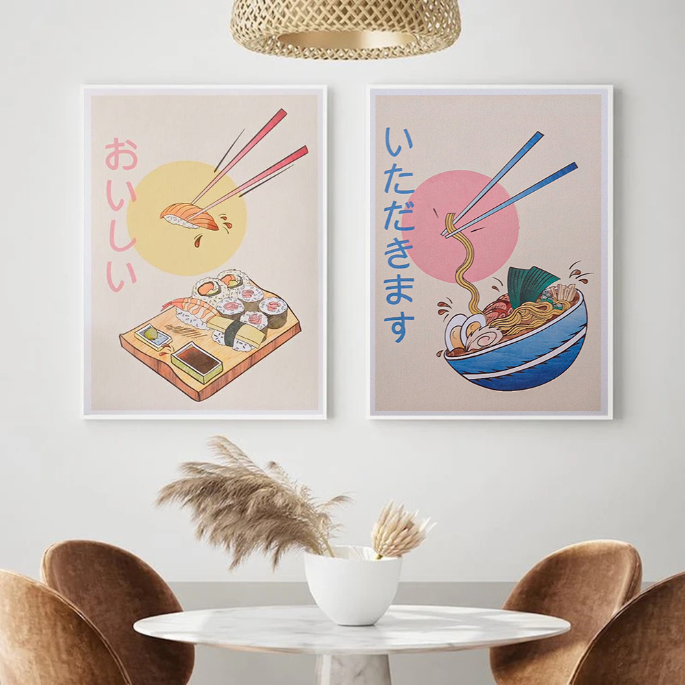 일본식 주방 음식 포스터 및 인쇄라면 스시 캔버스 회화 - Japanese Food Lifestyle 리뷰 및 가격