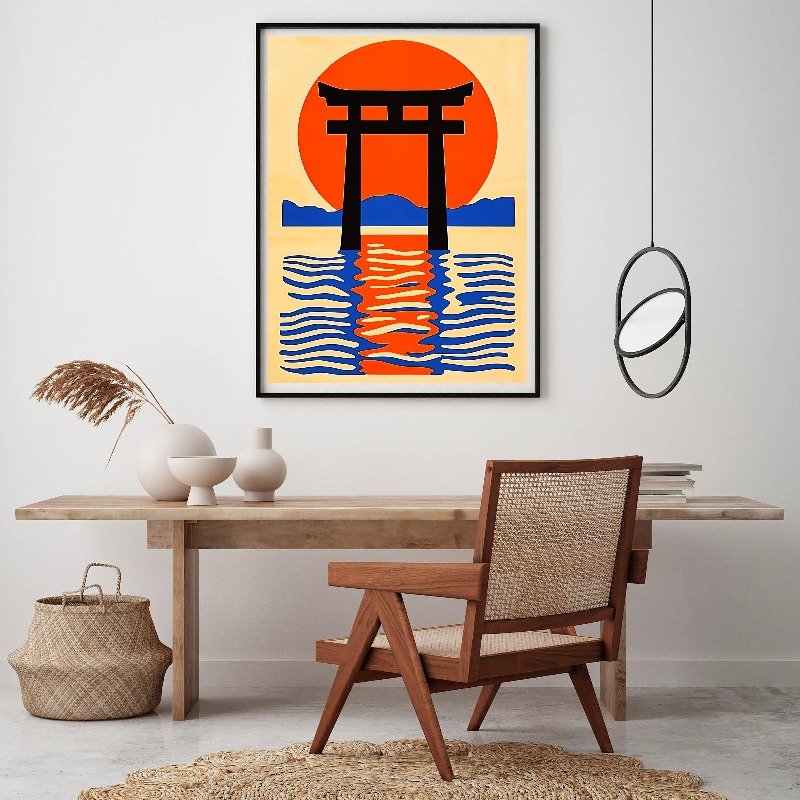 레트로 일본풍 일러스트 캔버스 프린트 용, 잉어, 크레 - Japanese Living Lifestyle 리뷰 및 가격