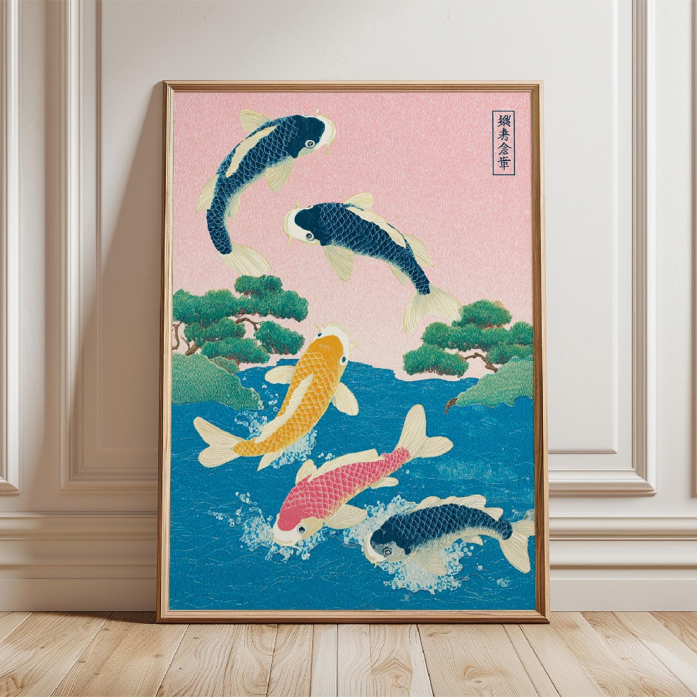 일본 잉어 포스터 금붕어 포스터 그림 캔버스 평온한 연 - Japanese Zen Lifestyle 리뷰 및 가격