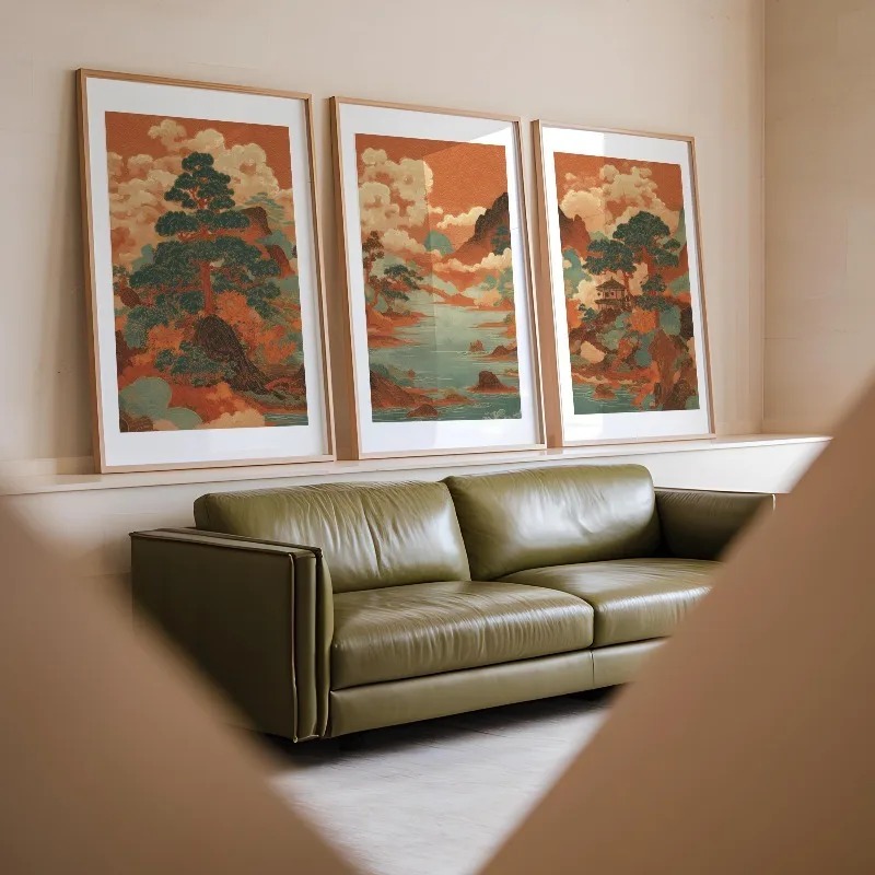 3Pcs 빈티지 일본 우키요에 레드 풍경 캔버스 벽 예 - Japanese Living Lifestyle 리뷰 및 가격