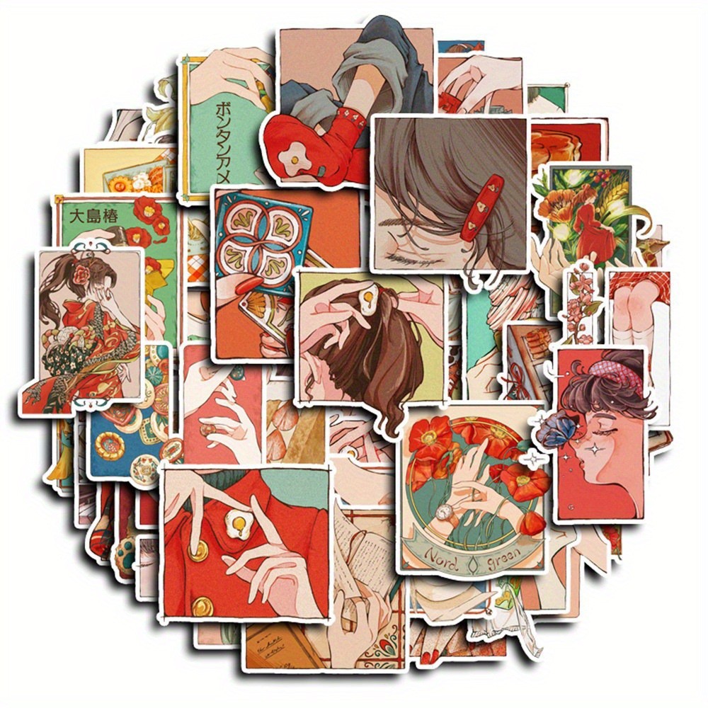 50Pcs 일본 전통 빈티지 스타일 스티커 헤이세이 시 - Japanese Lifestyle In Japanese 리뷰 및 가격