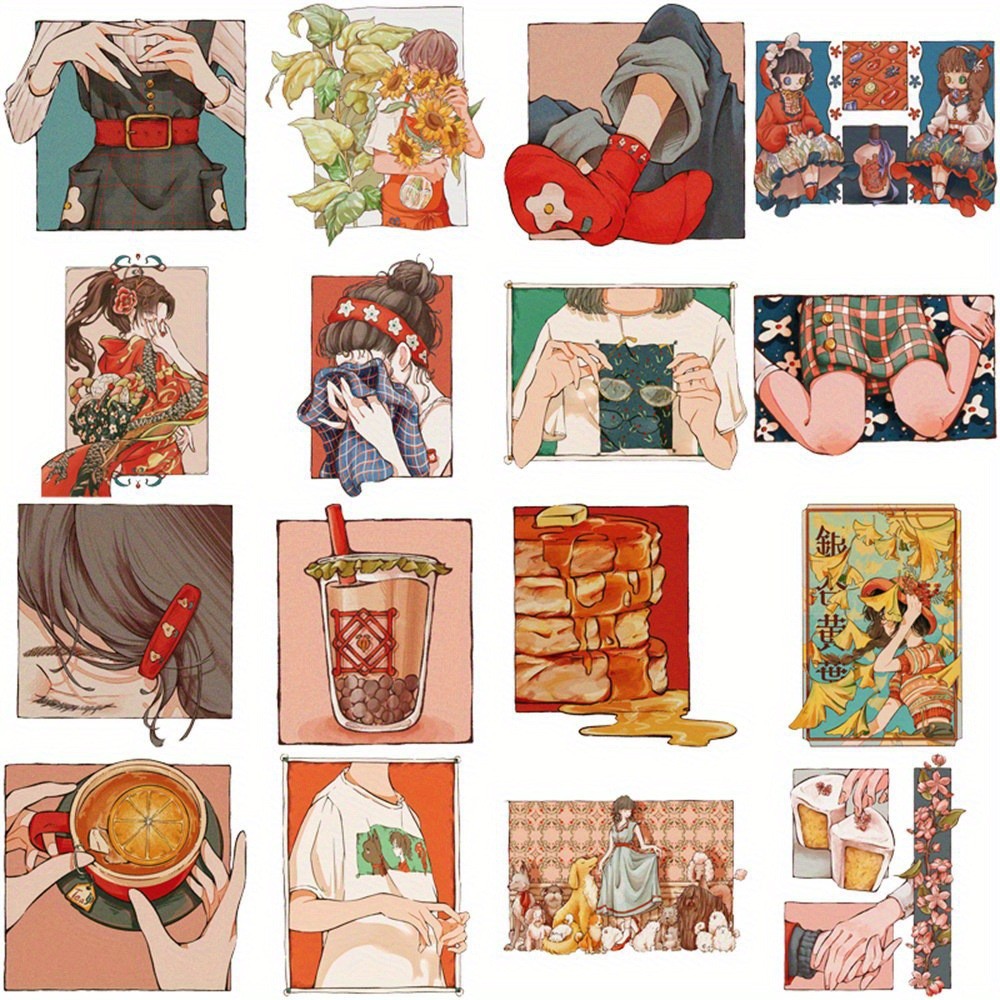 50Pcs 일본 전통 빈티지 스타일 스티커 헤이세이 시 - Japanese Lifestyle In Japanese 리뷰 및 가격