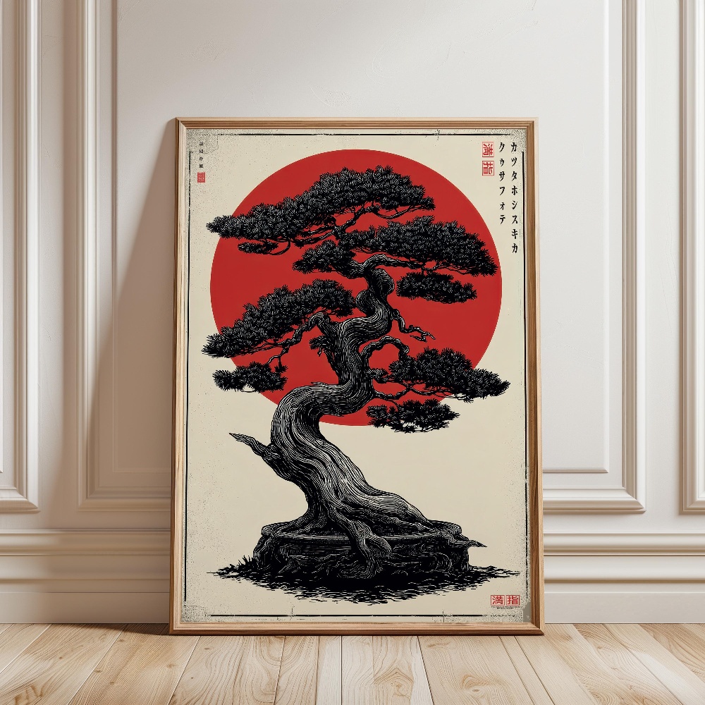 후지산 일본 풍경 포스터 우키요 스타일 젠 자연 소나무 - Japanese Zen Lifestyle 리뷰 및 가격