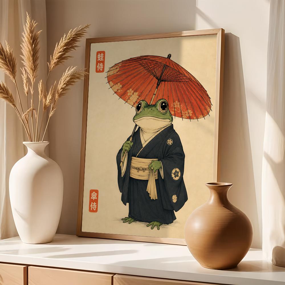 문화적 일본 개구리 라이프 스타일 그림 서예 캔버스 포 - Japanese Lifestyle In Japanese 리뷰 및 가격