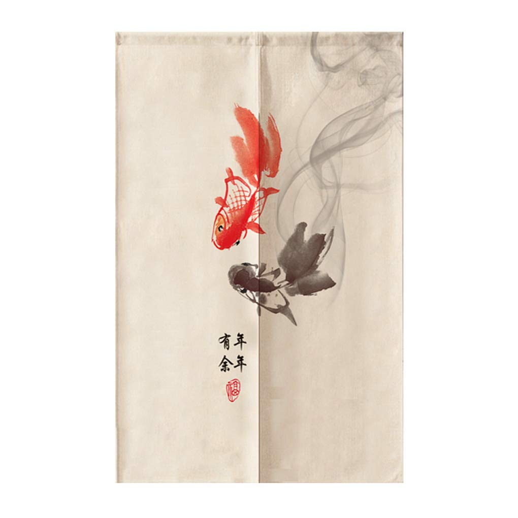 고대 캐릭터 물고기 일본 노렌 커튼, 주방 파티션 커튼 - Noren Curtain Doorway 리뷰 및 가격